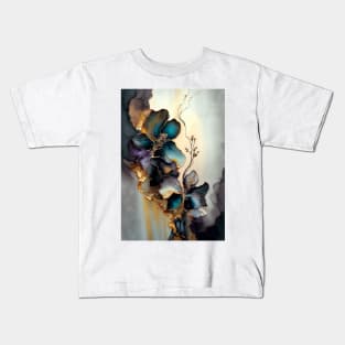 Orchid Opulence - Abstract Alcohol Ink Resin Art Kids T-Shirt